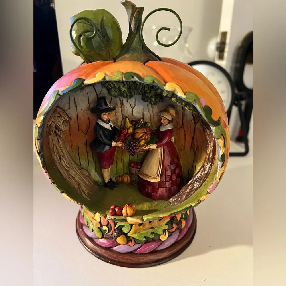 Jim Shore Heartwood Creek Blessings of the Harvest Quilt Massachusetts Pumpkin - Picture 9 of 10